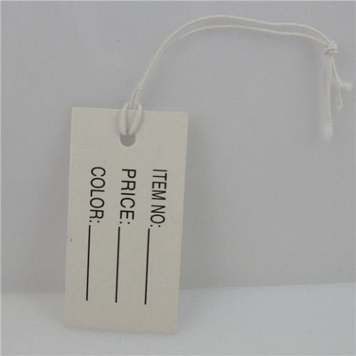 1000X 35x18mm Paper Color Item No. Price Tags Label Hanging Cards Elastic String