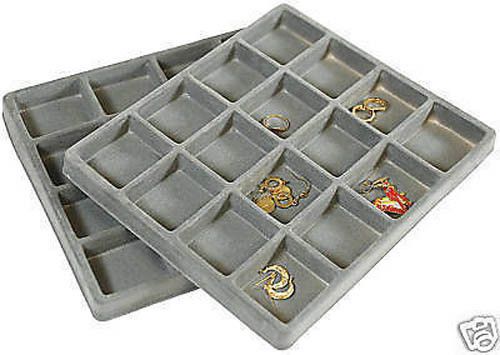2-16 Compartment Gray Display Tray Organizer Inserts Travel Section Case Trays