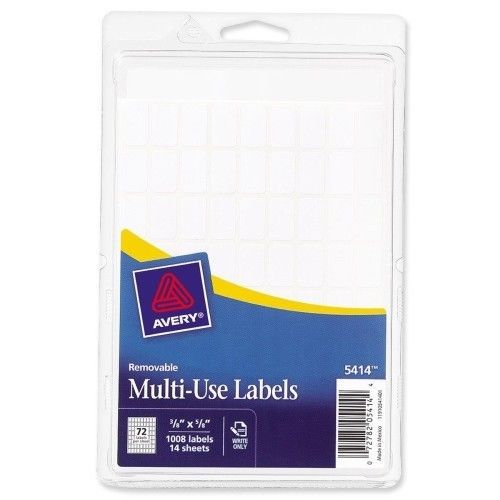 Removable Multipurpose Labels,3/8&#034;x5/8&#034;, 1008 per Pack, White