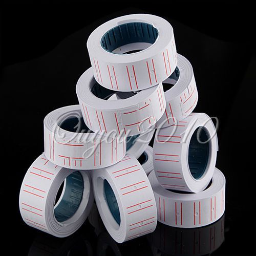 10 rolls price label paper tag tagging pricing for mx-5500 labeller gun white for sale