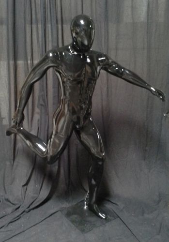 Male full-size running mannequin - black - fiberglass - high quality - #47 for sale