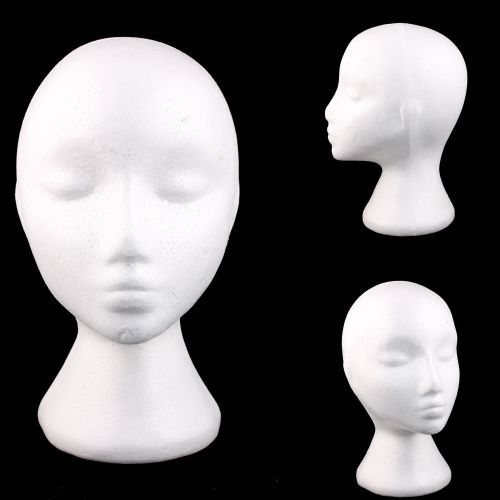 1x White Foam Head Styrofoam Foam MANNEQUIN Wig Display Hat Cap Wig Holder Stand