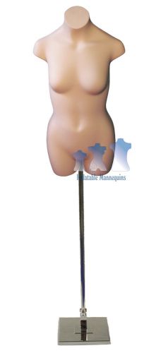 Teenage girl 3/4 fleshtone with adjustable mannequin stand with 10&#034; square base for sale