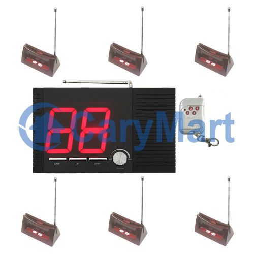 99-Channel LED Display Wireless Calling System With 6 Calling Buttons (2Buttons)