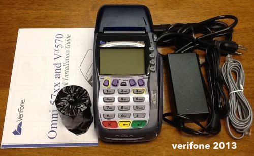 Verifone vx 570 dual comm ip/dial 20mb emv smart card reader new for sale