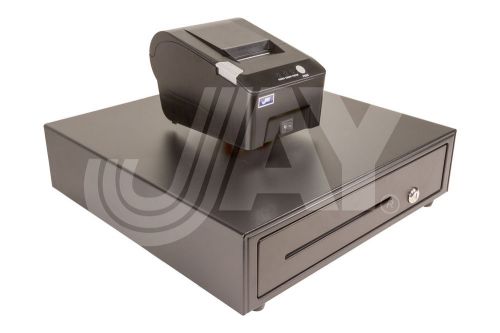 58mm USB Therm POS Receipt Printer 100mm 12V+Cash Dr 5B5C 16 1/4 ”x16 1/4 ” 12V- J4140