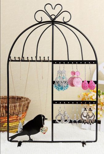 New Earrings Stud Showcase Birdcage Holder Stand Vertical Display Decoration