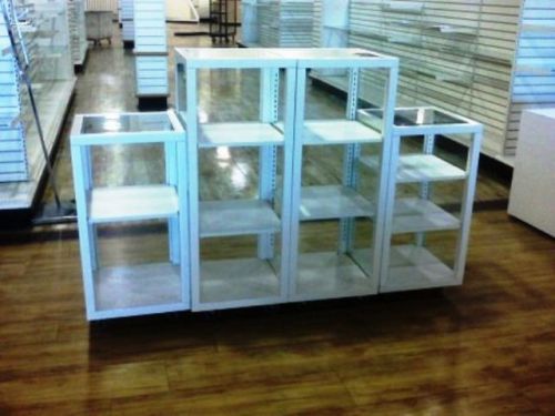 Glass CUBE Display Units Rolling Used Rolling Upscale Store Fixtures LIQUIDATION