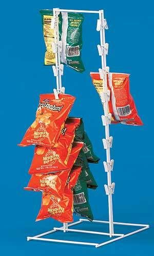 Counter clip strip rack display new! white chip bag for sale
