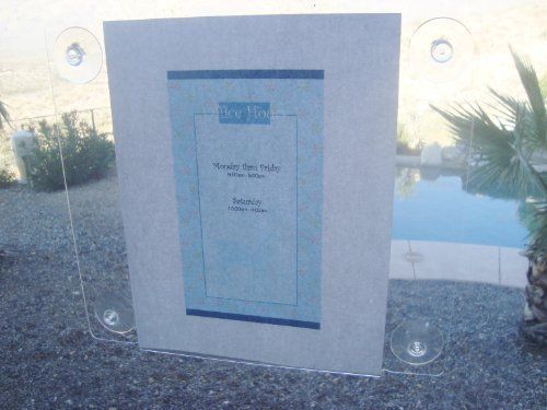 Glass Mount 8 1/2 X 11 Sign Holder Clear
