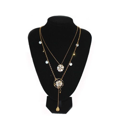 NEW Black velvet Necklace Jewelry Display Bust Model Neck Form #29X21cm