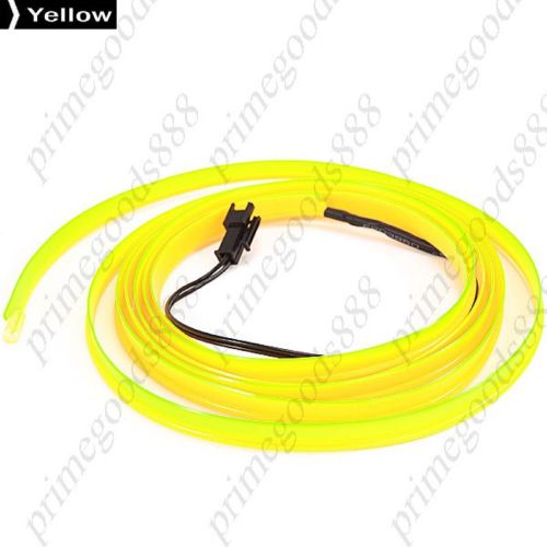 DC 12V 2m Interior Flexible Neon Cold Light Glow Wire Lamp Car Vehicle Yellow