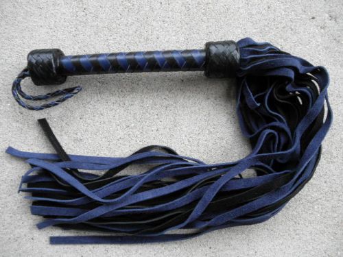 Deep Blue Patent Leather Flogger Suede - HORSE TRAINER WHIP