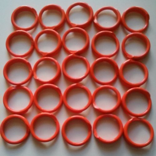 100 orange poultry spiral id leg bands standard size 11 chicken 11/16&#034; one color for sale