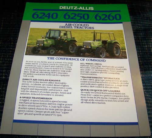 Deutz Allis sales brochure Model 6240/6250/6260 Tractors