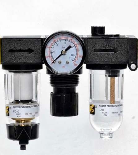 Air filter regulator lubricator 1/4&#034; tube frl master pneumatic fdrl10 new nib for sale