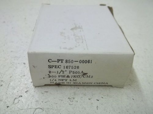 AMETEK C-PT850-00061 PRESSURE GAUGE 2-1/2&#034; 0-100PSI&amp;7KG/CM2 *NEW IN A BOX*