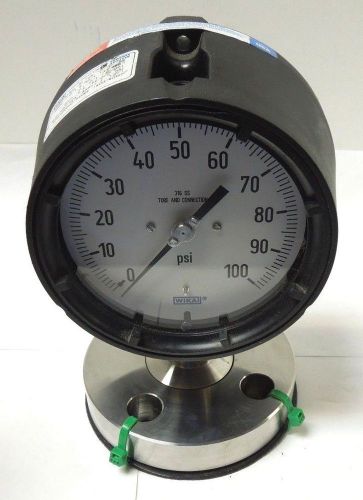 Wika gauge 4-1/2&#034; face phenolic 0-100 psi 1/2&#034; lower with diaphragm seal &lt;317x3 for sale