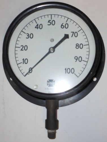 Us gauge series 9607 5-3/4&#034; pressure gauge 0-100 psi with 1/4&#034; bottom connection for sale