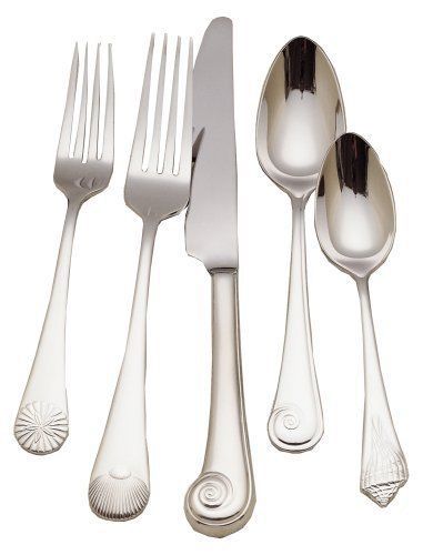 New reed &amp; barton sea shells 18/10 stainless steel 5-piece place service for 1 for sale