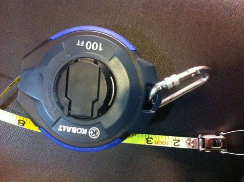 Kobalt 100 ft. steel tape measure with high speed 3:1 gear &amp; nylon coated blade for sale