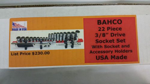 BAHCO 21-pc 3/8&#034; Drive Socket Set NEW Made in USA