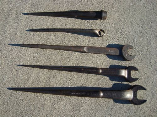 5 ironworkers spud wrenches &amp; drift pin, armstrong, williams, kein &amp; proto for sale