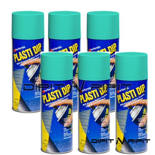 Performix Plasti Dip Matte Intense Teal 6 Pack Rubber Dip Spray Cans Coating