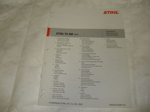 TS 460 Stihl Concrete Cut Off Saw Parts Manual *New*