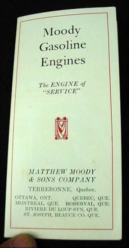 1920&#039;s Moody Hit Miss Stationary Gasoline Engine &amp; Trucks Advertising Brochure