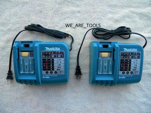 2 makita dc18ra 18 volt battery charger for drill, saw, bl1830 &amp; bl1815 lxt 18v for sale