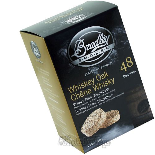 Bradley whiskey oak flavor bisquettes special edition smoker chips 48 pcs. for sale