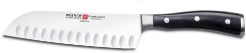 Wusthof classic ikon 7&#034; santoku asian chef&#039;s kitchen knife hollow edge 4176-7 for sale