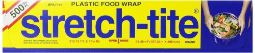Stretch-tite Plastic Food Wrap, 500 Sq. Ft., 516.12-Ft. x 11.5/8-Inch Roll