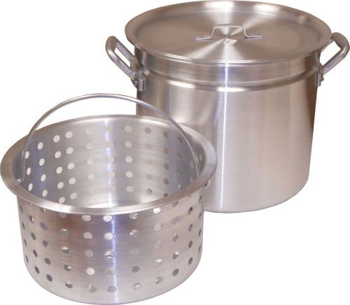 King Kooker 42-Quart Aluminum Pot with Steamer Rim Punched Basket &amp; Lid