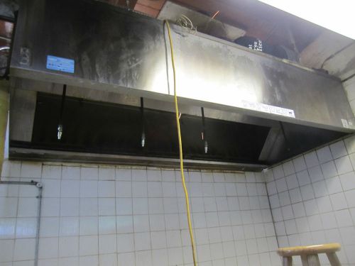 9&#039; stainless steel type 1 restaurant grease exhaust hood w/ lights for sale