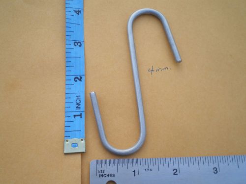 5 heavy duty stainless steel medium utility s hooks, 4&#034; x 4mm. 120 lbs. test for sale