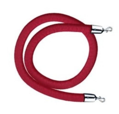 2 NEW Tulip Post Chrome + 2 NEW 6ft Ropes Velour Crimson with Hooks by LAVI Ind.
