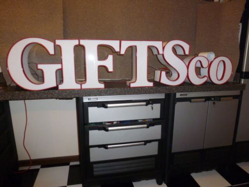 Led iiluminated outdoor sign letters &#034;gifts co.&#034; for sale