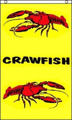 Crawfish Flag Restaurant Banner Advertising Food Pennant Sea Seafood Sign 3x5