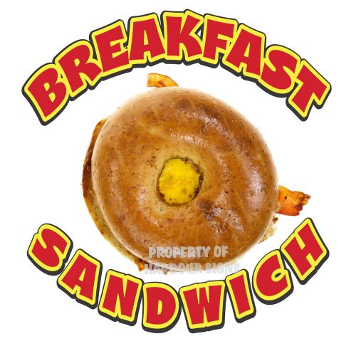 Breakfast Sandwich Bagel Egg Restaurant Concession Food Truck Decal 14&#034;
