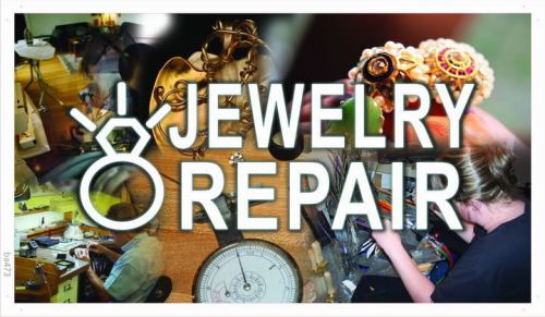 ba473 Jewelry Repair Diamond Shop Gold Banner Shop Sign
