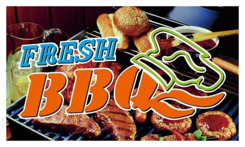 bb068 Fresh BBQ Restaurant Bar Banner Sign