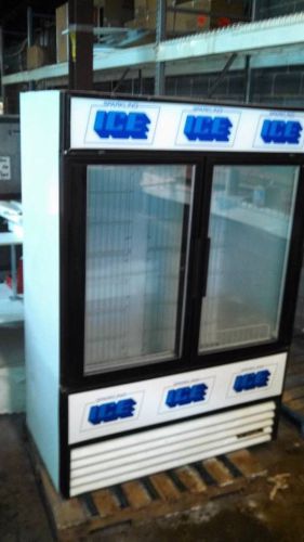 True GDIM-49 Double Glass Door Freezer Merchandiser for Ice or Frozen Food