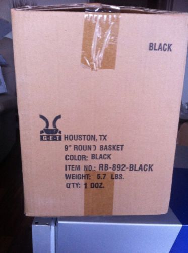 G.E.T. RB-892-BK Black Plastic 9&#034; Round Textured Basket - 12 / CS