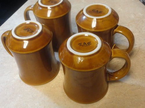 Lot of 4 CAC  Brown Coffee Mugs Cup 8oz  Restaurant Vintage diner 50&#039;s