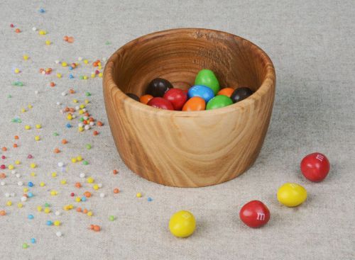 Deep wooden bowl