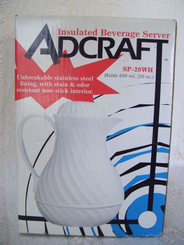 New Adcraft SP- 20WH 20 oz Insulated Beverage Server Brand New In Original Box