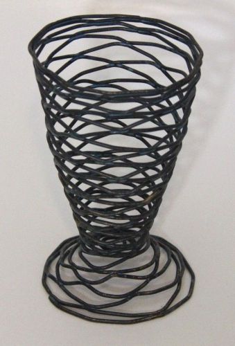 Front Of The House TCS008PTI23 Patina Wireware Cone Basket - French Fries, Bread