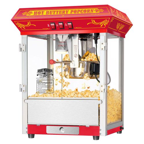 Great Northern Red Classic  8oz Popcorn Popper Machine Countertop, 8 Ounce